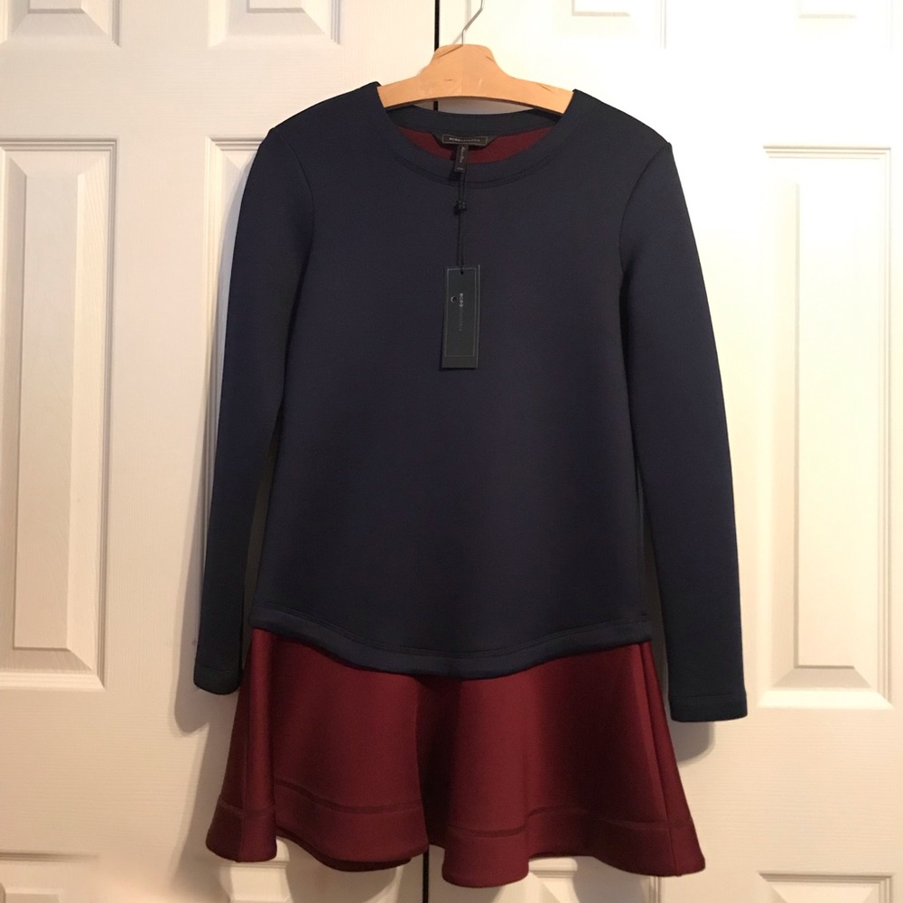 Genesa Flounce Hem Color Blocked Dress